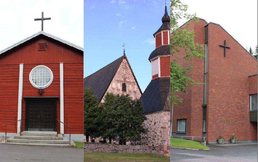 Kaikki kolme kirkkoa kuvassa