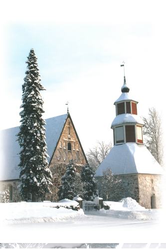 Janakkalan kirkko talvimaisemassa