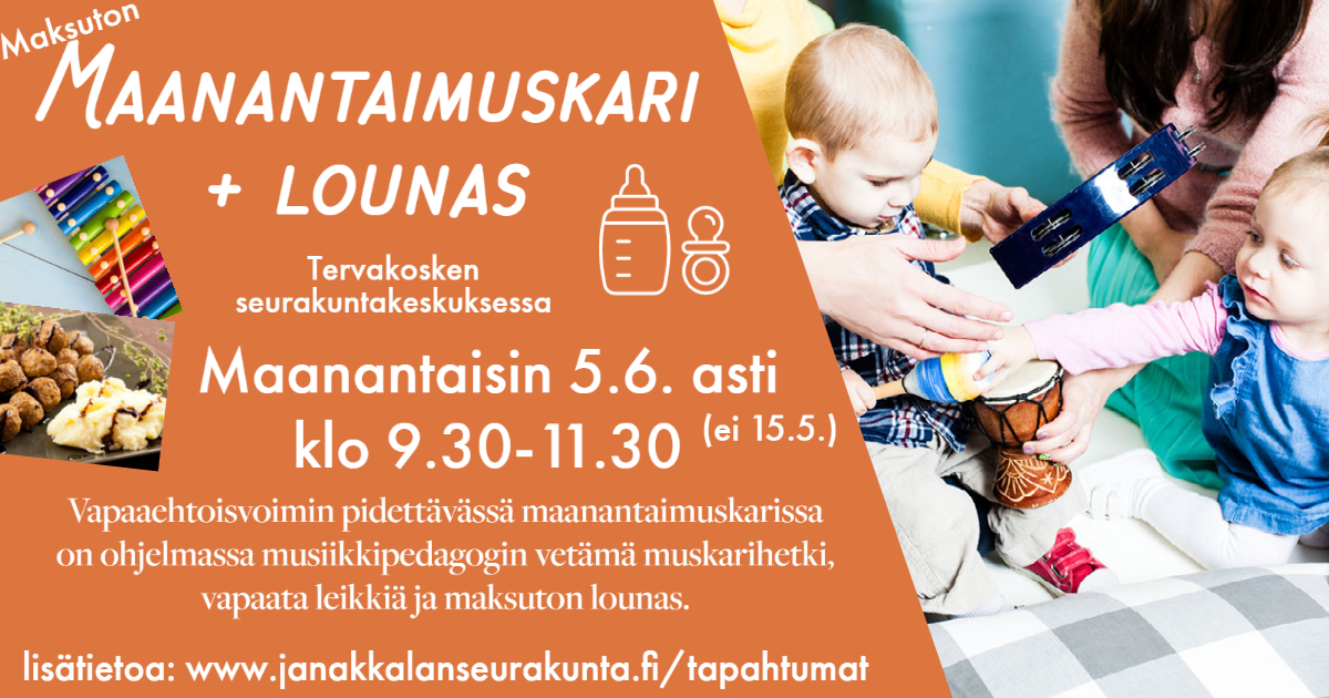 Kuvituskuva, tekstiä, jotka kaikki löytyvät tapahtuman tiedoista.