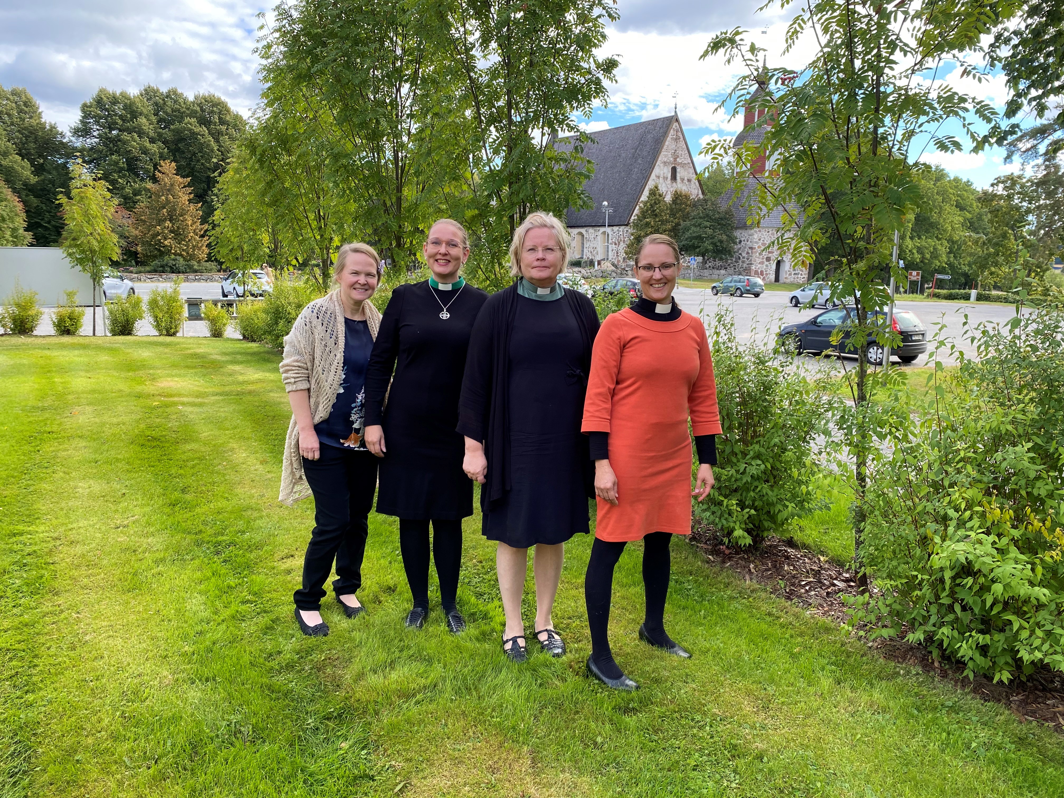 Virpi Juppala, Lotta Törmänen, Päivi Harju ja Petra Ryynänen vastaavat Janakkalan diakoniatyöstä.